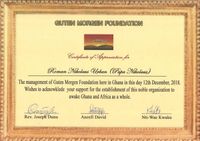 Certificate of Appreciation Papa Nikolaus